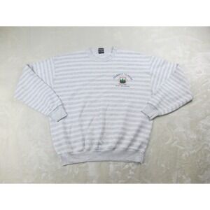 VINTAGE H.L Miller Gold Sweater Mens Extra Large White Gay Striped Colorado USA*